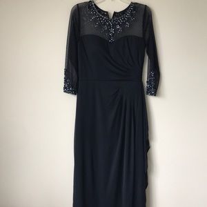 full length gown.Beautiful navy blue.